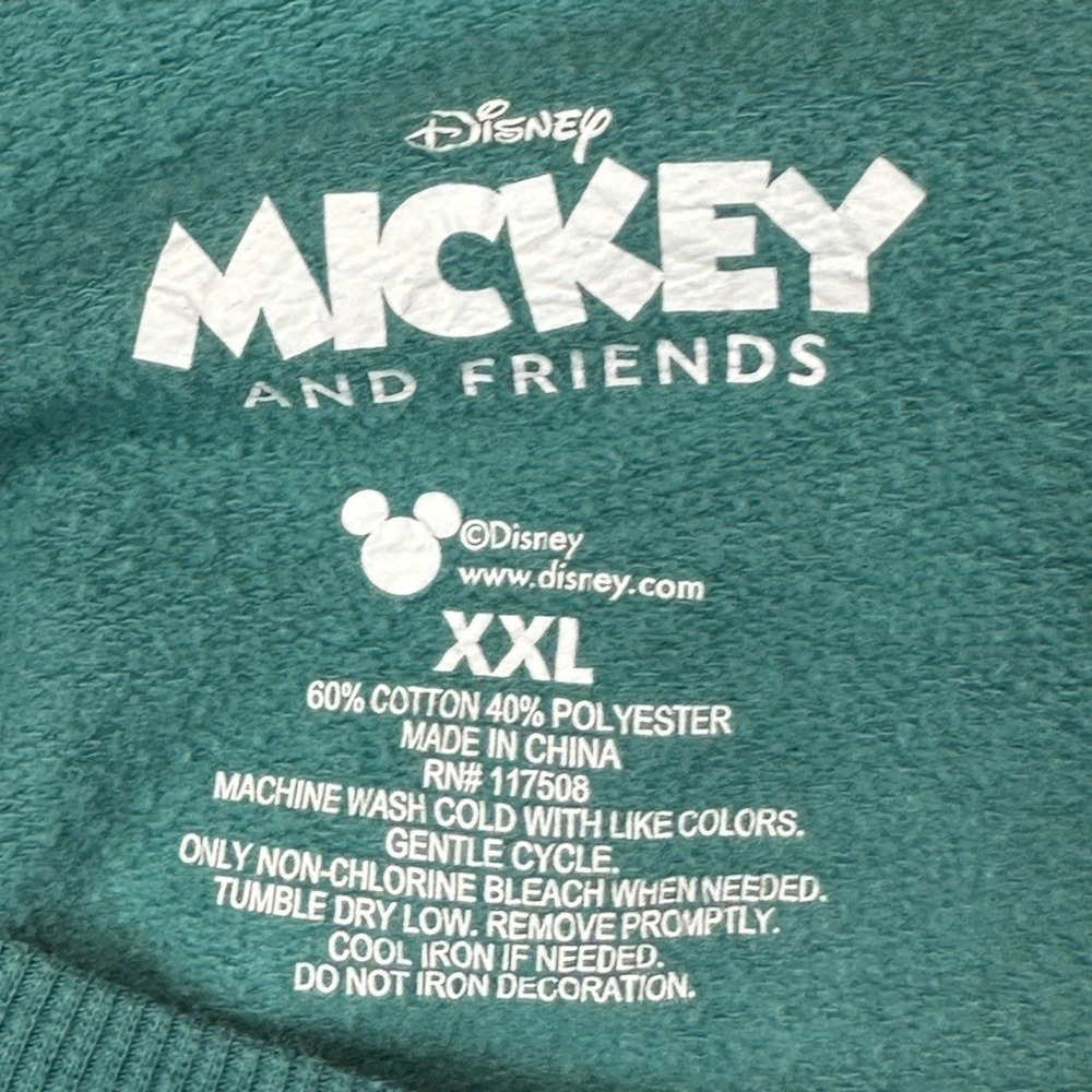 Disney Mickey and Friends Graphic Sweatshirt Sketched Teal Blue XXL - Picture 3 of 13